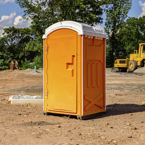 how often are the portable restrooms cleaned and serviced during a rental period in Eckerty IN